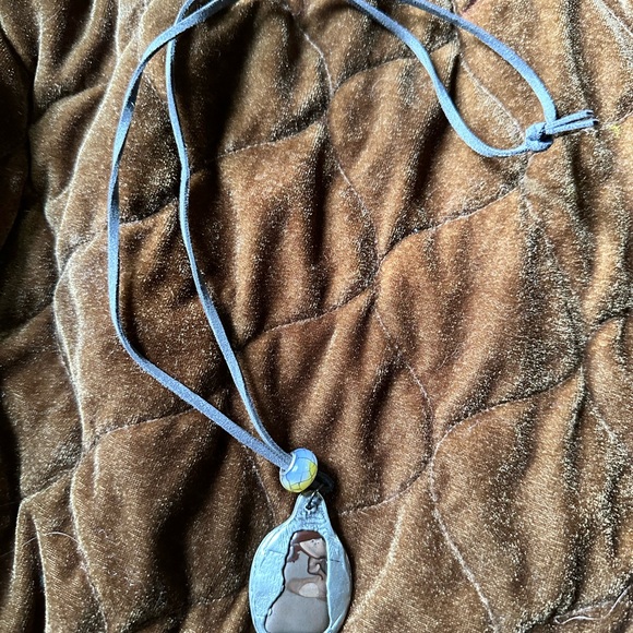 Brutalist Ooak handmade stone molten metal pendant☺️ - Picture 6 of 6